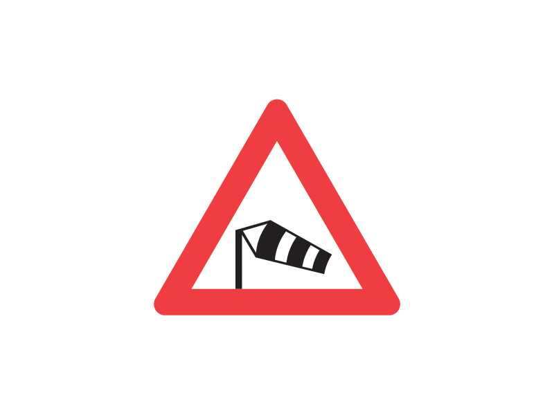 Færdselstavle A95 betyder "Sidevind" og er et advarselsskilt, der opsættes ved veje, hvor der ofte er kraftig sidevind, der kan påvirke køretøjer og føre til fare, især ved færgelejer og havnekajer.