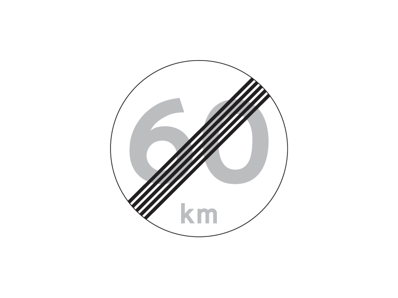 Færdselstavlen C56 betyder ophør af en lokal hastighedsbegrænsning. Når du ser denne tavle, betyder det, at en tidligere indført begrænsning af bilernes hastighed ikke længere er gældende fra dette punkt, og at bilisterne igen må køre den generelle hastighed, der gælder, før den lokale begrænsning blev indført.