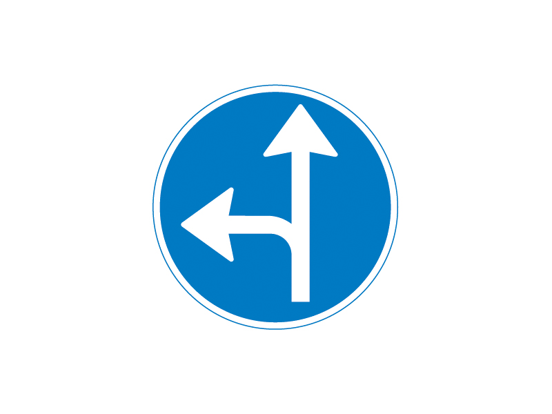 Færdselstavle D11.6 betyder "Påbudt kørselsretning ligeud eller til venstre". Den angiver, at du er påbudt at køre ligeud eller dreje til venstre og ikke må dreje til højre. Tavlen er en del af en gruppe påbudstavler, som fortæller, hvad der er påbudt at gøre.