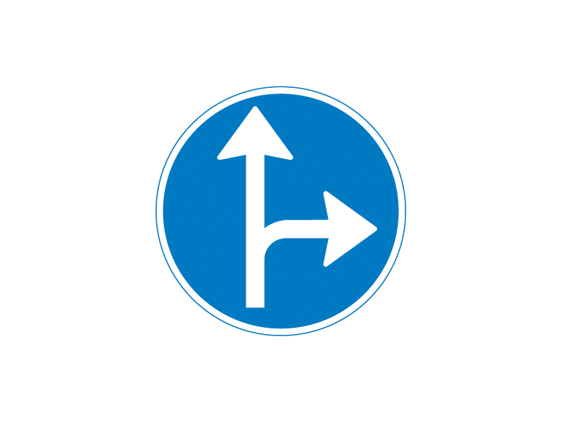 Færdselstavle D11_7 betyder "Påbudt kørselsretning ligeud eller til højre". Den angiver, at du er påbudt at køre ligeud eller dreje til højre og ikke må dreje til venstre. Tavlen er en del af en gruppe påbudstavler, som fortæller, hvad der er påbudt at gøre.