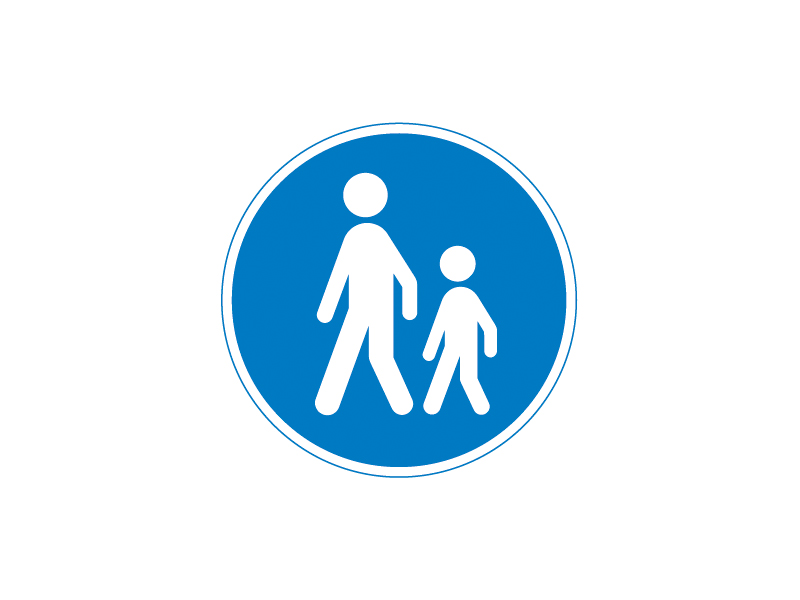 Færdselstavle D22 betyder "Gangsti" og er en påbudstavle, der viser, at området er en gangsti, som udelukkende må benyttes af gående.