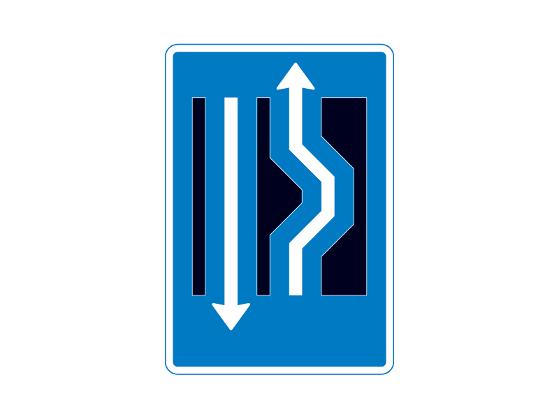 Færdselstavle E16.3.21 er en oplysningstavle, der betyder "Dobbelt forsætning højre-venstre uden modkørende". Tavlen viser et vognbaneforløb, hvor kørebanen laver to hurtige sving, først til højre og derefter til venstre. Den er specifik, fordi den indikerer, at der ikke er modkørende trafik på denne strækning.