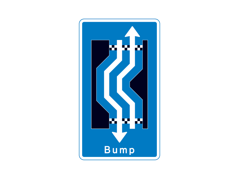 Færdselstavle E16.3.34 er en dansk oplysningstavle, der betyder "Dobbelt forsætning venstre-højre med modkørende med bump". Tavlen informerer om et kompliceret vejforløb, hvor kørebanen laver to hurtige, modsatrettede sving – først til venstre og derefter til Højre – og samtidig advarer om, at strækningen også har modkørende trafik.