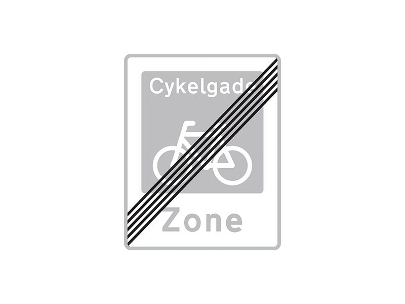 Færdselstavlen E48 er en oplysningstavle og har betydningen: "Ophør af cykelgade" Tavlen markerer, at de særlige færdselsregler, der gælder i en cykelgade (E47), ophører fra dette sted.