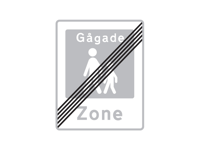 Færdselstavle E50 er en oplysningstavle og har betydningen "Ophør af gågade". Tavlen markerer, at du forlader en gågadezone. De særlige regler, der favoriserer fodgængere, og som var gældende i gågaden (E49), ophører ved dette skilt.