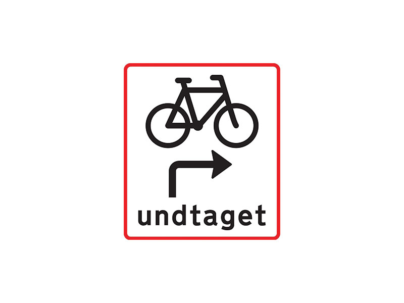U7 - Lyssignalernes visning på X 11 Hovedsignal, X 12 Pilsignal og X 16 Cyklistsignal uden separat pilsignal mod højre gælder ikke for den angivne færdselsart.