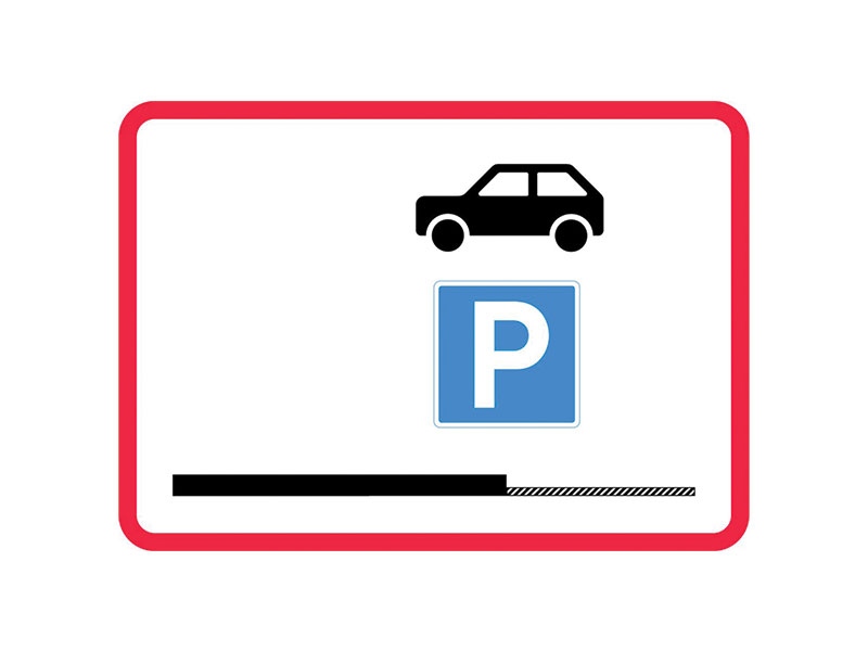 UC60_7 - Standsning og parkering på rabat tilladt. Tavlen kan bruges som hovedtavle.