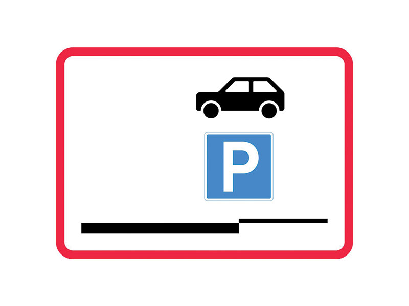 UC60_8 - Standsning og parkering med en del af køretøj på fortov tilladt. Tavlen kan bruges som hovedtavle.